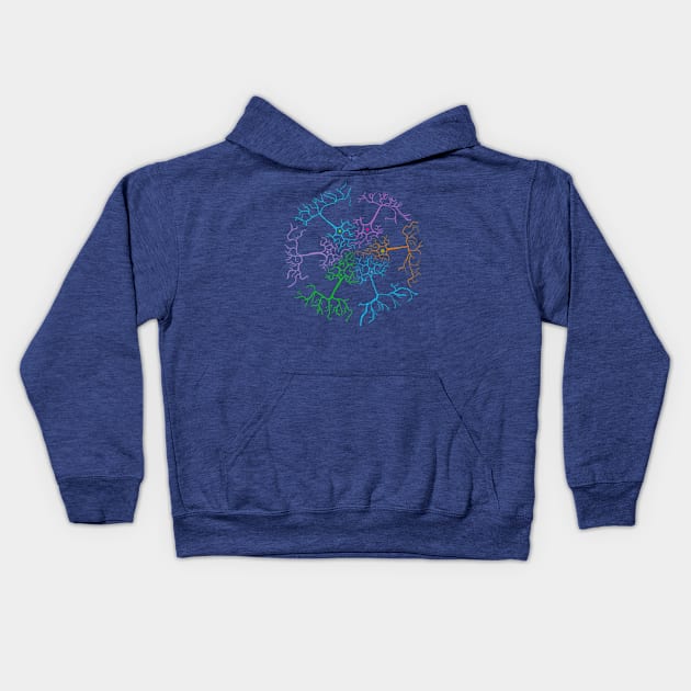 Circular Neuron Kids Hoodie by Eirenic